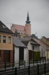 Pfarrkirche Pfarrkirche i staden Poysdorf, längst ner i bild flyter Poybach.