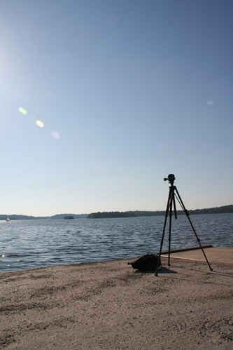 Kamerastativ och ryggsäck