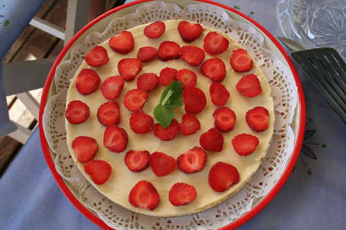 Jordgubbscheesecake
