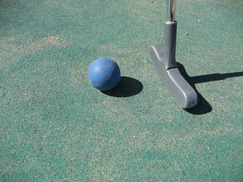 Minigolf boll och klubba