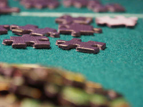 Pussel på pusselmatta