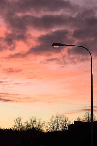 Lampa i skymning