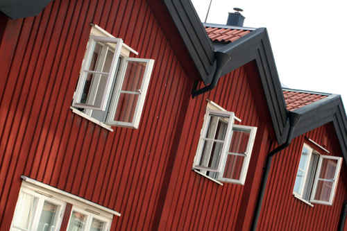 Röda hus.