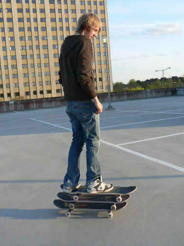 3 skateboards